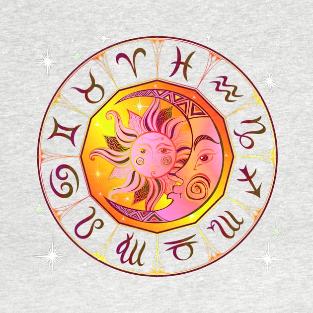 Zodiac Sign Wheel Sun Moon by letnothingstopyou